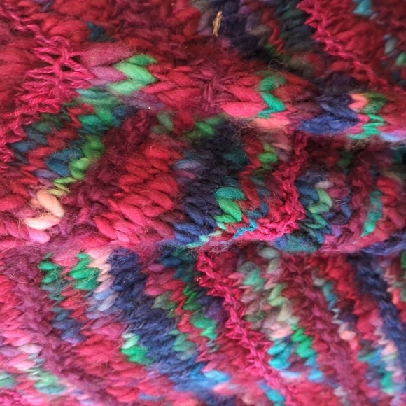 Hand knit artsy Warm oversized chunky Quality colorful plus size cardigan sz 3X - Picture 10 of 12